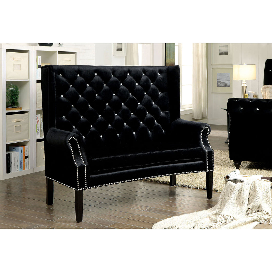 SHAYLA Black Love Seat Bench