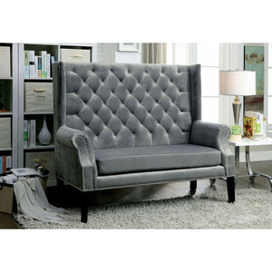 SHAYLA Gray Love Seat Bench