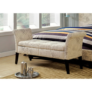 DOHENY Pattern/Ivory Storage Bench