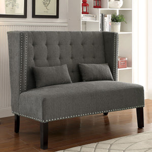 AMORA Gray Love Seat Bench