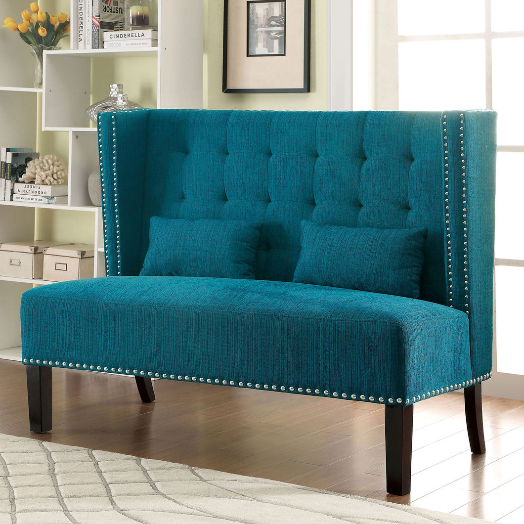 AMORA Teal Love Seat Bench