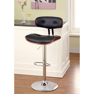 BOA Dark Oak/Black/Chrome Bar Stool