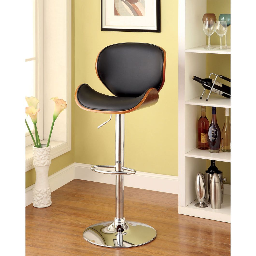 BELO Dark Oak/Black/Chrome Bar Stool