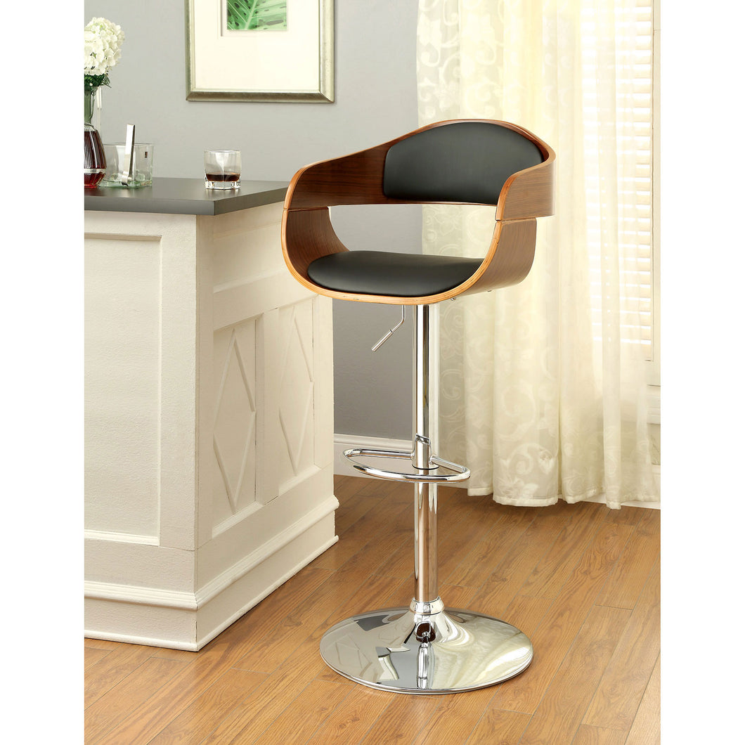 BOXIL Dark Oak/Black/Chrome Bar Stool