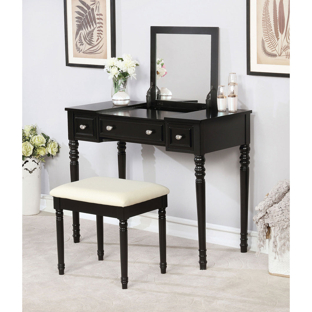 Baylee Black Vanity w/ Stool