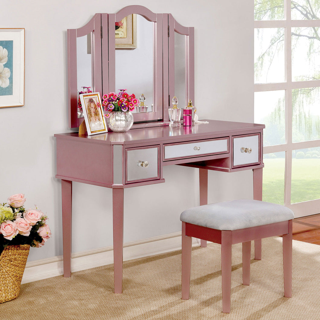 CLARISSE Rose Gold Vanity w/ Stool