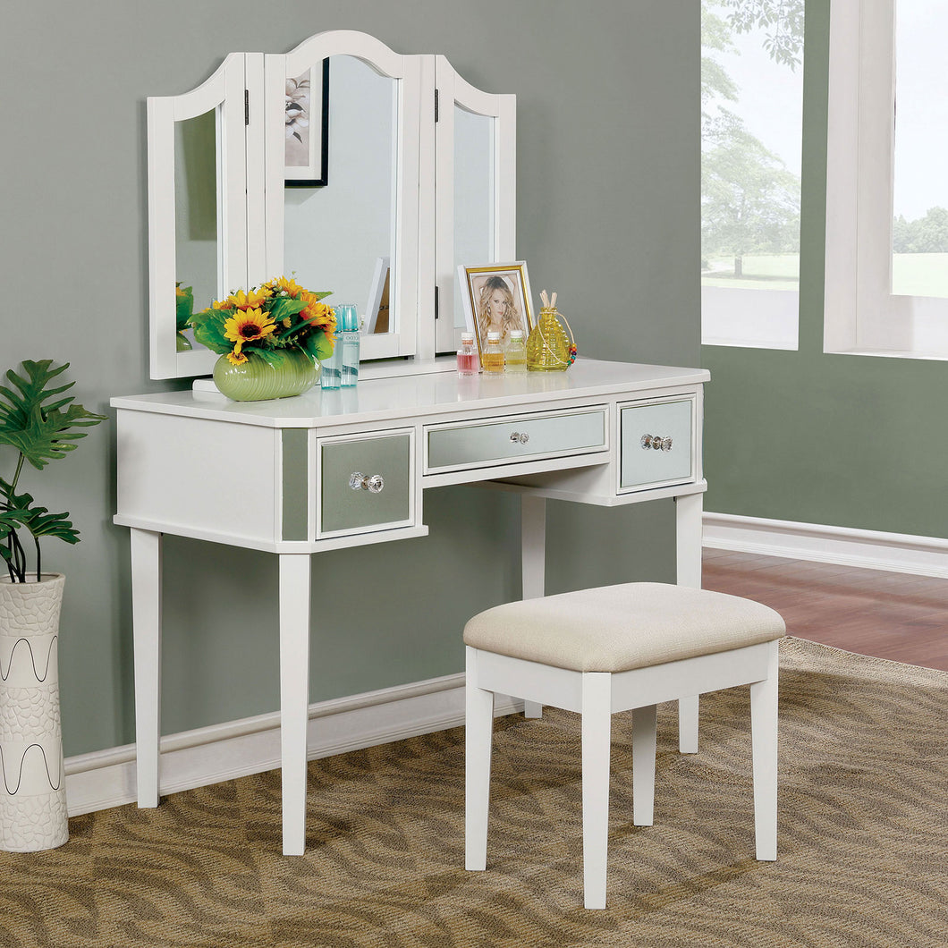 CLARISSE White Vanity w/ Stool image