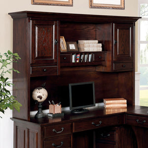 TAMI Dark Walnut Corner Desk Hutch