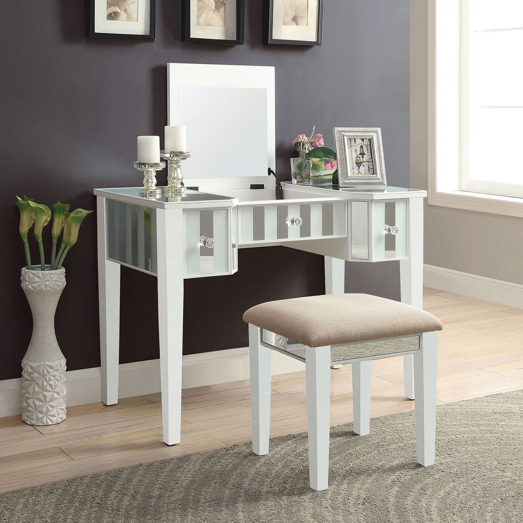 Joyce White Vanity w/ Stool