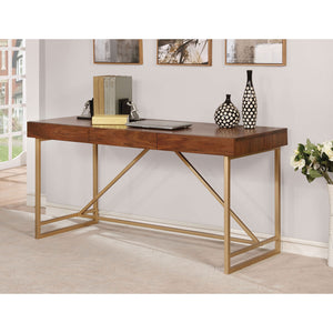 Halstein Light Walnut/Gold Desk image