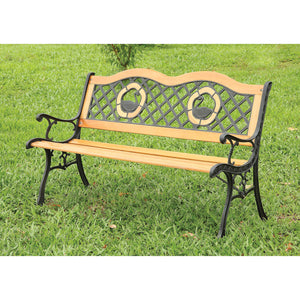 HAVASU Oak/Black Patio Wooden Bench