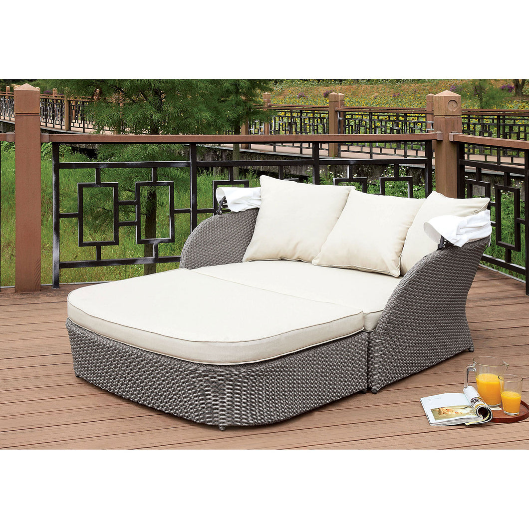 AIDA Gray/White Patio Canopy Daybed