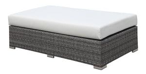 SOMANI Light Gray Wicker/Ivory Cushion Bench