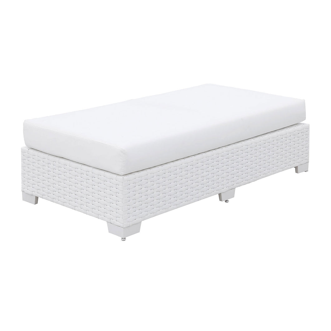 Somani White Wicker/White Cushion Coffee Table