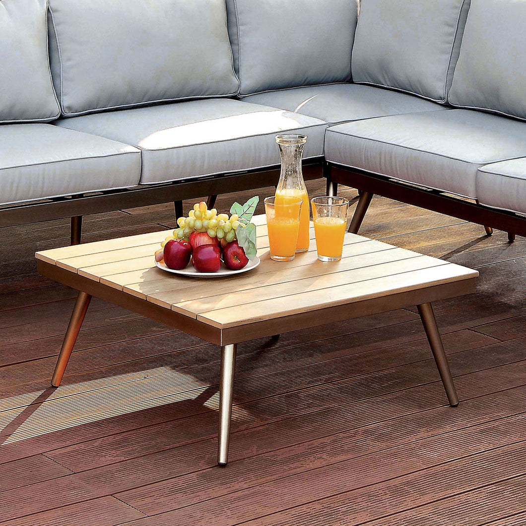 EVITA Oak/Brushed Champagne Table