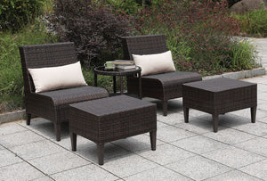 Vashira Brown 5 Pc. Outdoor Chair Set