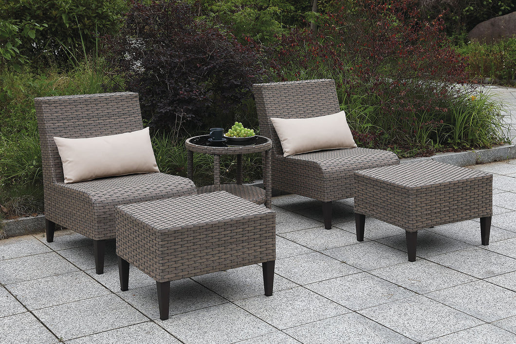 Vashira Gray 5 Pc. Outdoor Chair Set