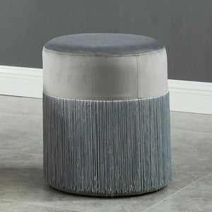 Tyndall Gray Round Ottoman