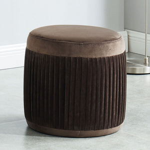 Revel Brown Round Ottoman