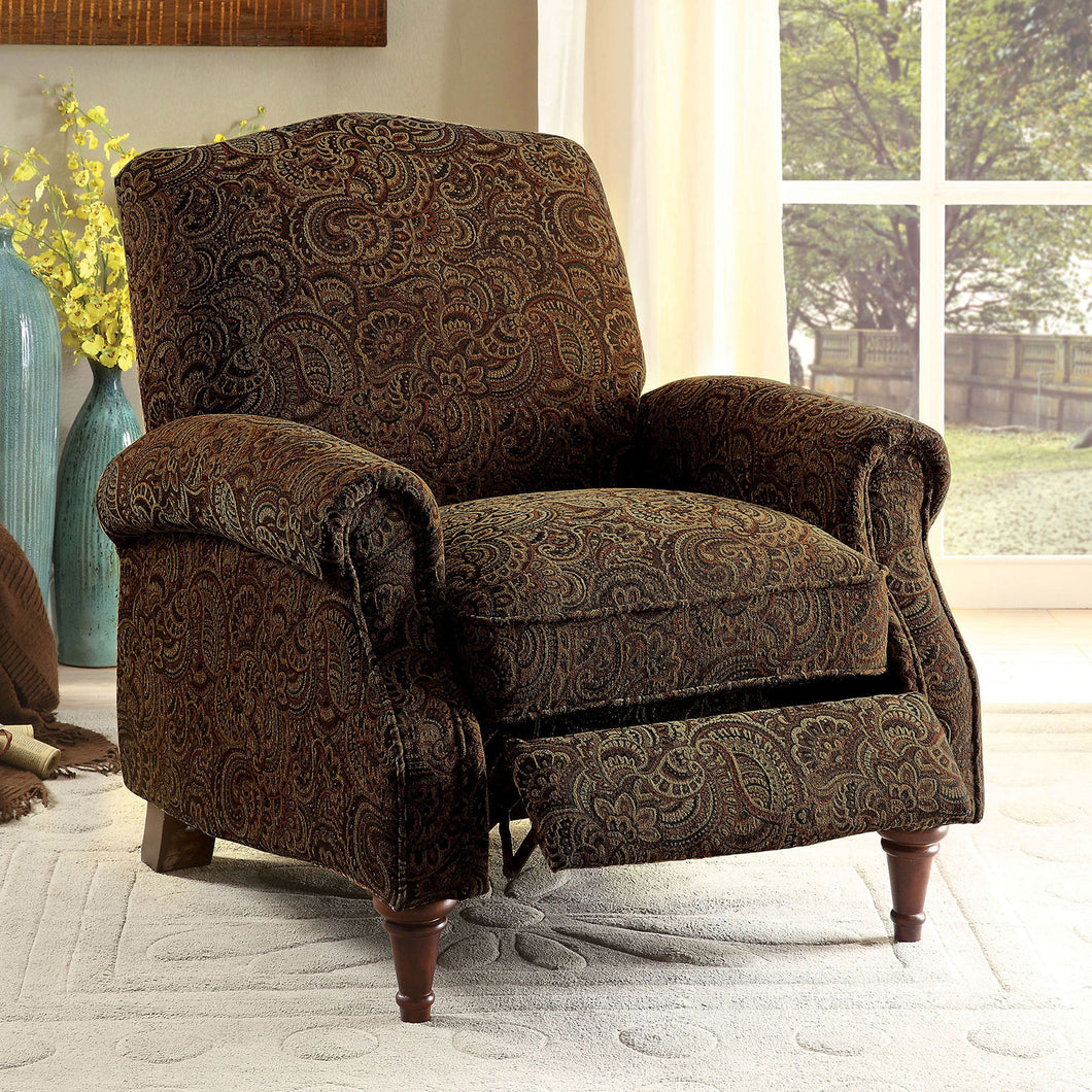 Paulette Brown Pattern Push Back Chair