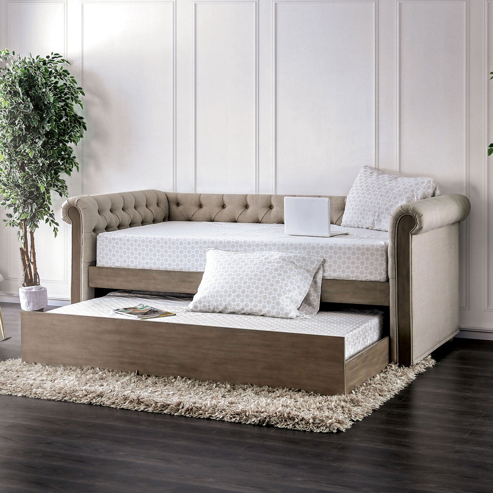 Jenna Beige Rustic Natural Tone Daybed Island Furniture of Jamaica