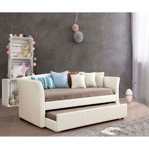 DELMAR White/Espresso Daybed w/ Trundle, White