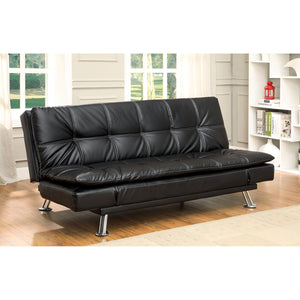 HAUSER II Black/Chrome Futon Sofa, Black image