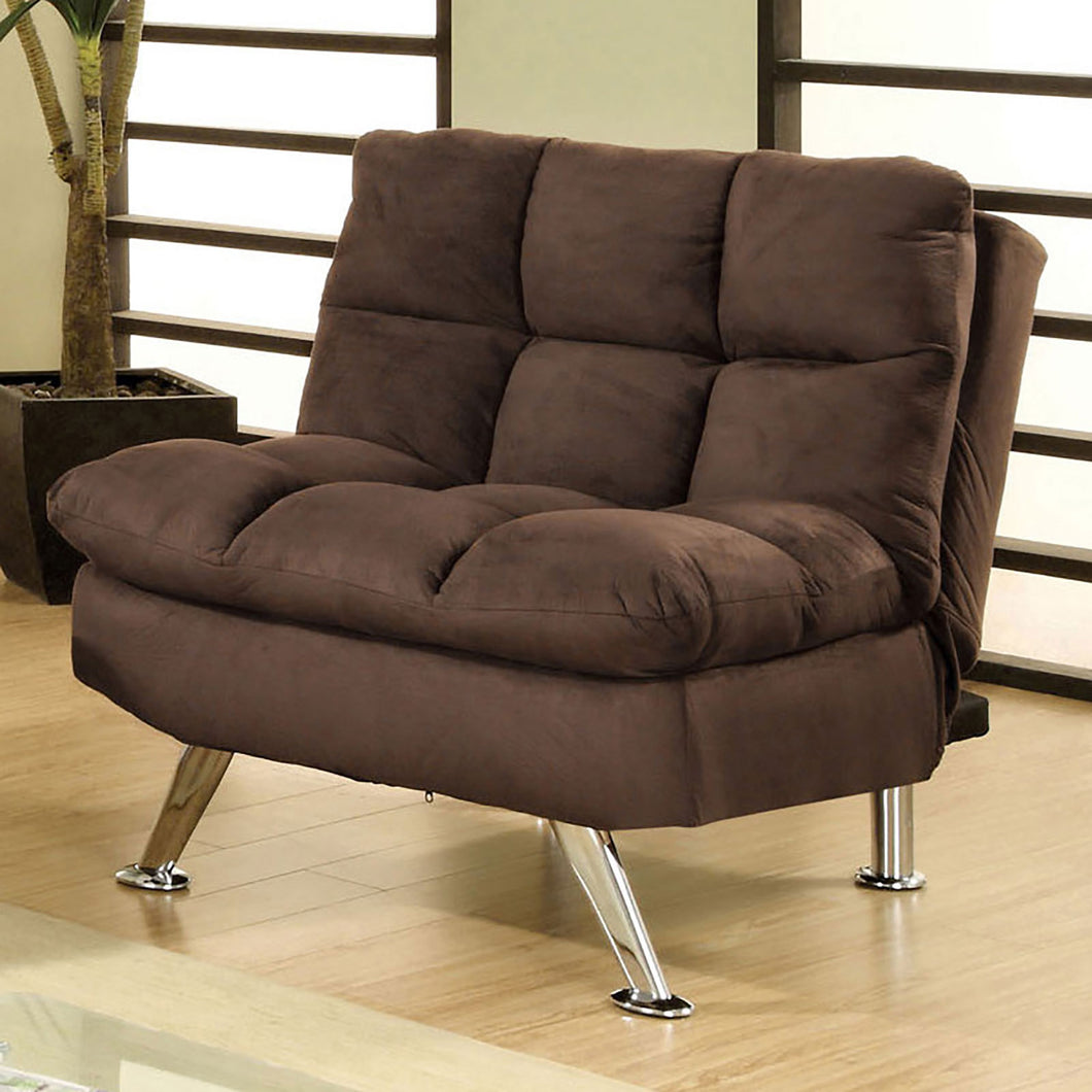 Cocoa Beach Brown/Chrome Elephant Skin Microfiber Chair