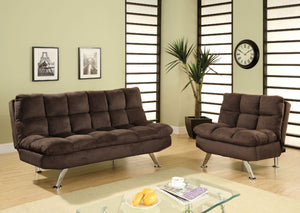 Cocoa Beach Brown Futon Sofa + Chairs