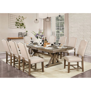 Julia Light Oak 9 Pc. Dining Table Set