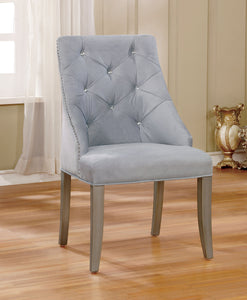 DIOCLES Silver/Light Gray Side Chair (2/CTN)