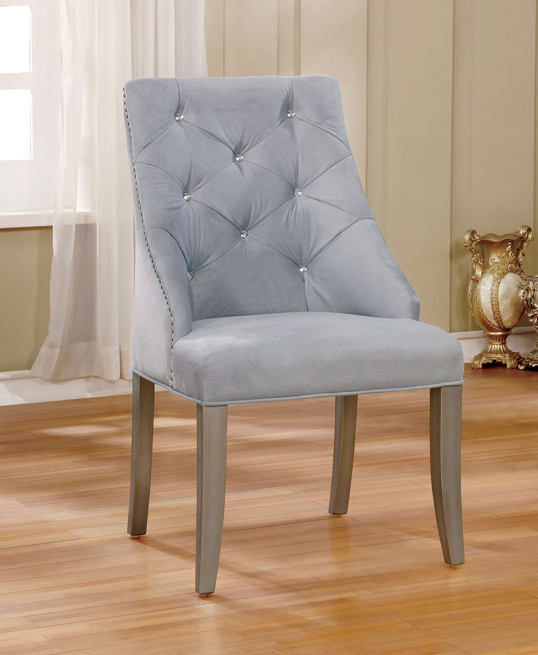 DIOCLES Silver/Light Gray Side Chair (2/CTN) image