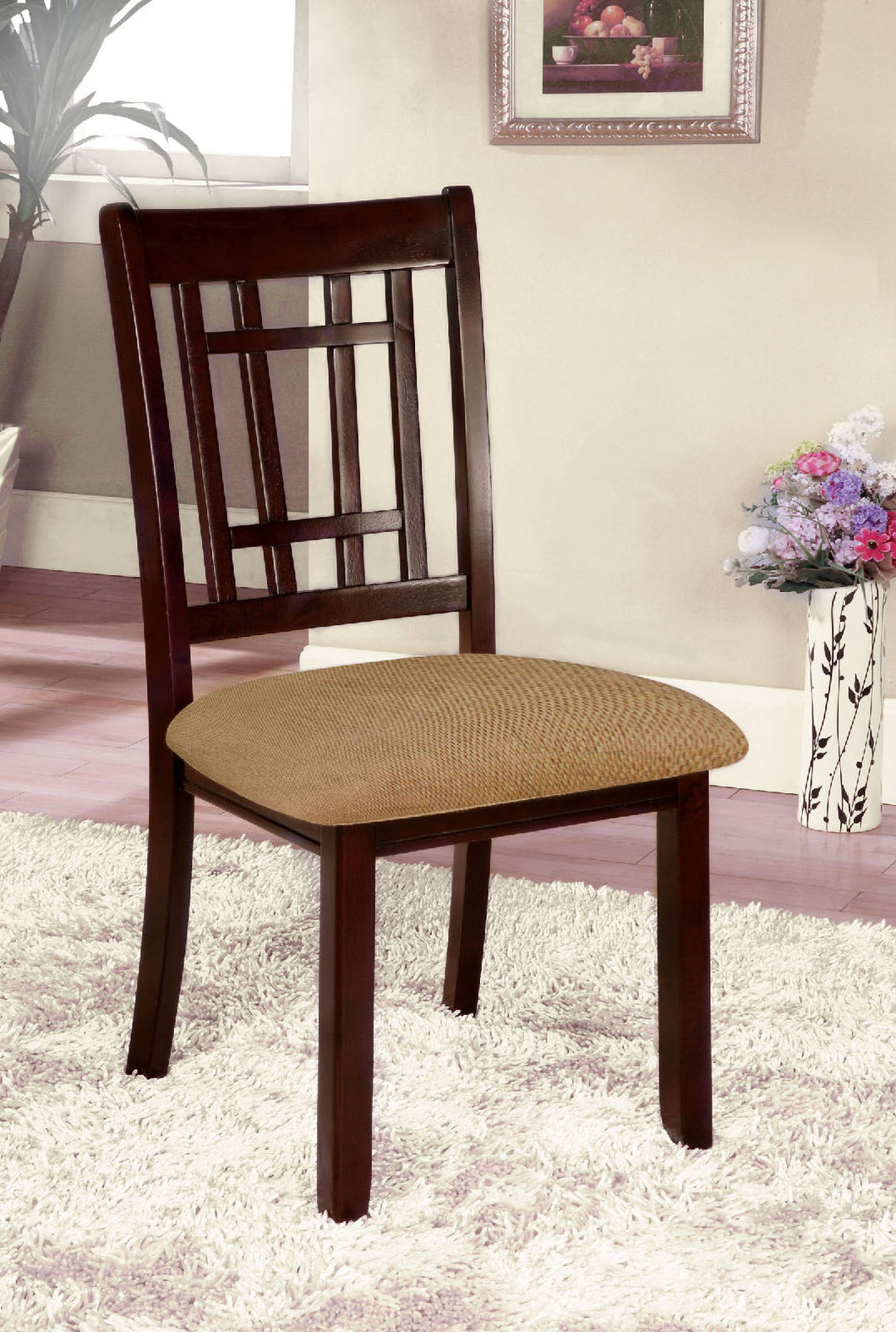 Central Park I Dark Cherry/Oak Side Chair (2/CTN)