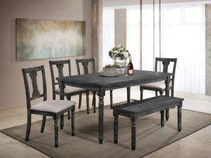 Muriel Weathered Gray 6 Pc. Dining Table Set w/ Bench
