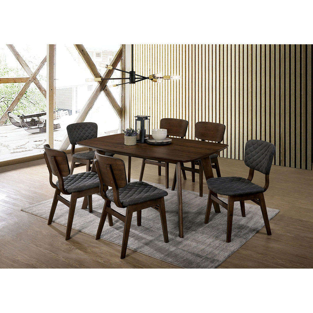 Shayna Black/Light Oak Table + 6 Chairs
