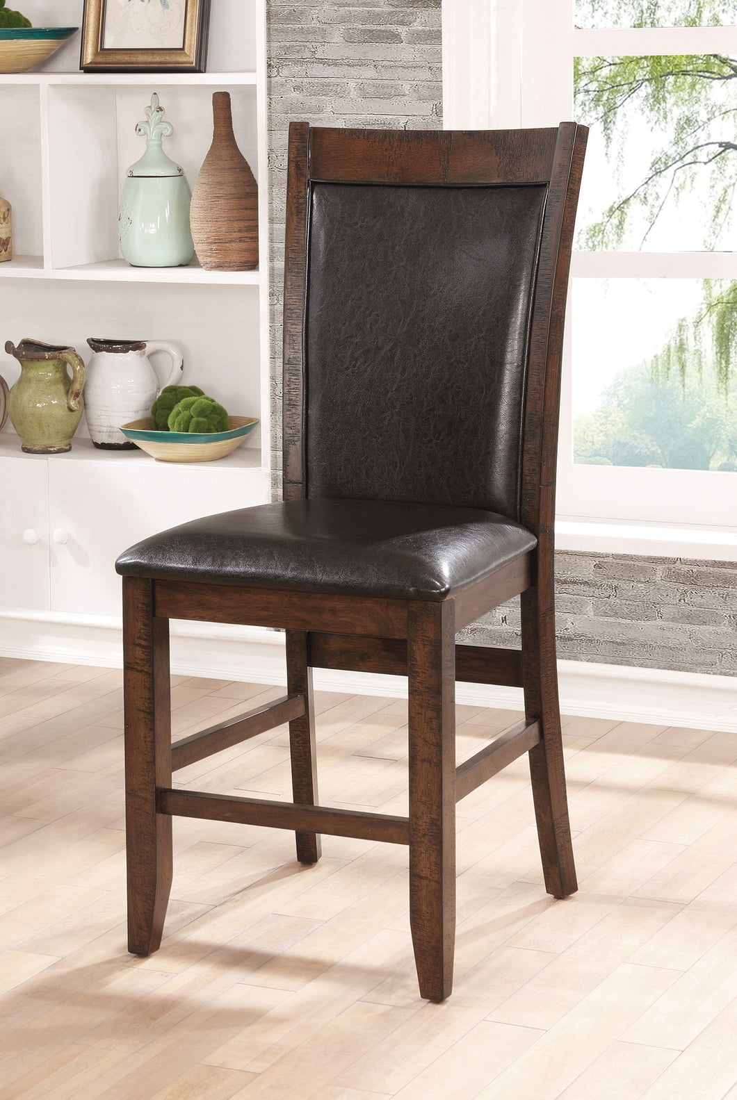 MEAGAN II Brown Cherry/Espresso Counter Ht. Chair (2/CTN)