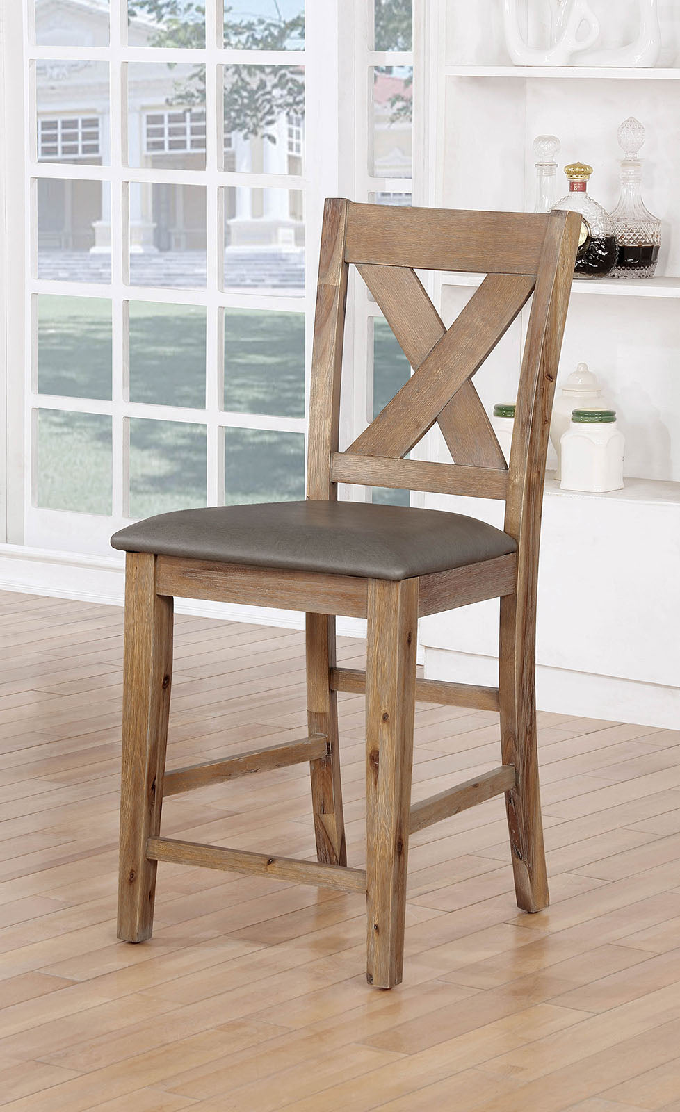 Lana Weathered Natural Tone/Warm Gray Counter Ht. Chair (2/CTN)