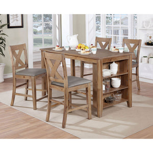 Lana Weathered Natural Tone 5 Pc. Counter Ht. Table Set