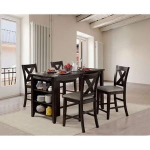 Lana Dark Walnut 5 Pc. Counter Ht. Table Set (2PC+2ST)