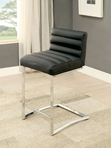 LIVADA II Chrome/Black Counter Ht. Chair, Black (2/CTN)