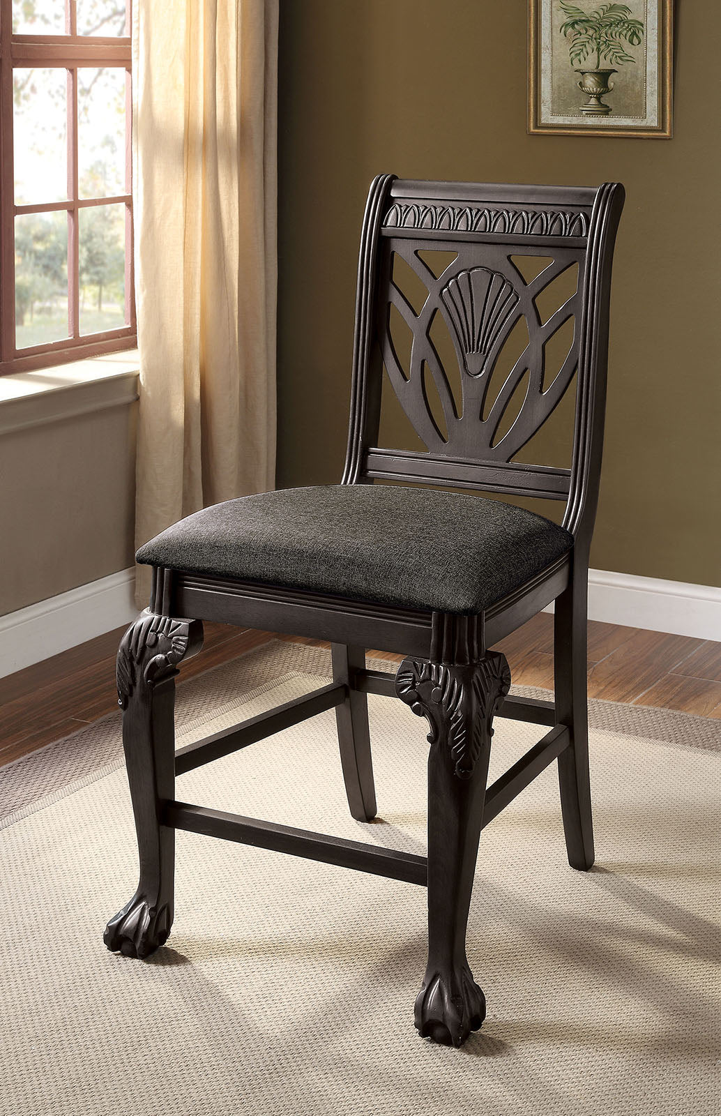 Petersburg Dark Gray Counter Ht. Chair (2/CTN)