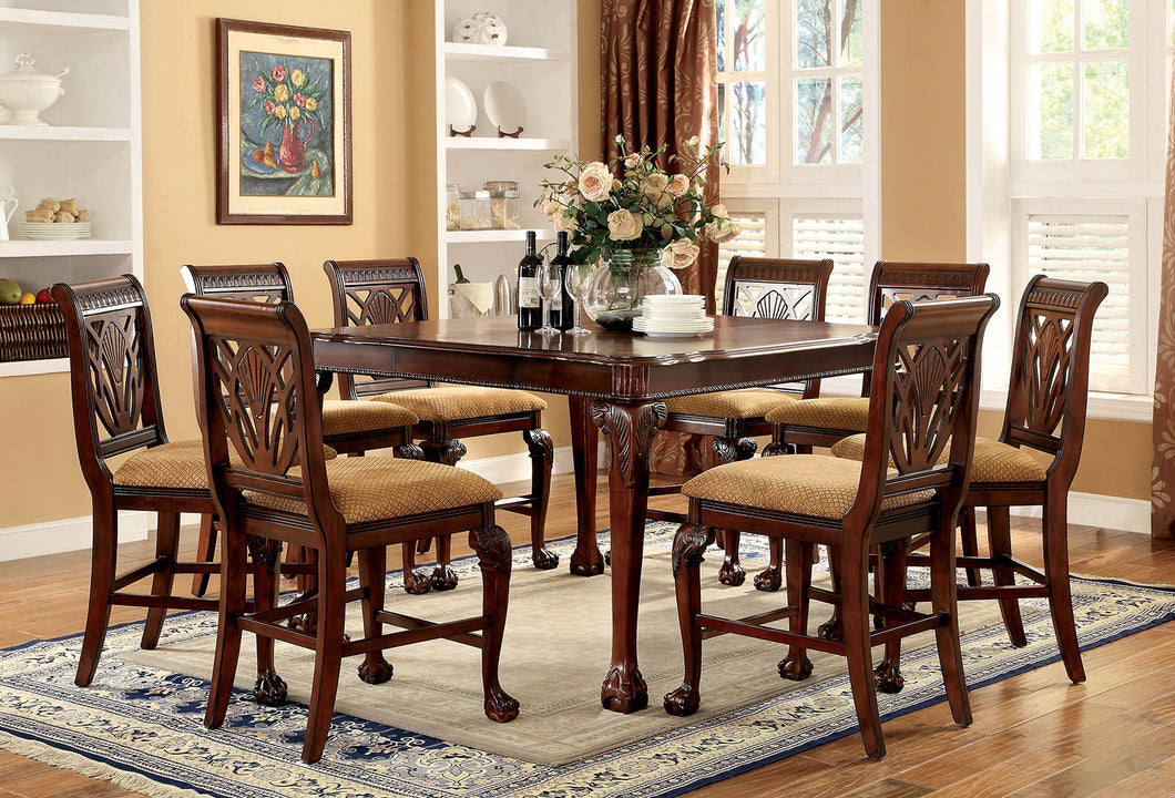 PETERSBURG II Cherry 7 Pc. Counter Ht. Dining Table Set