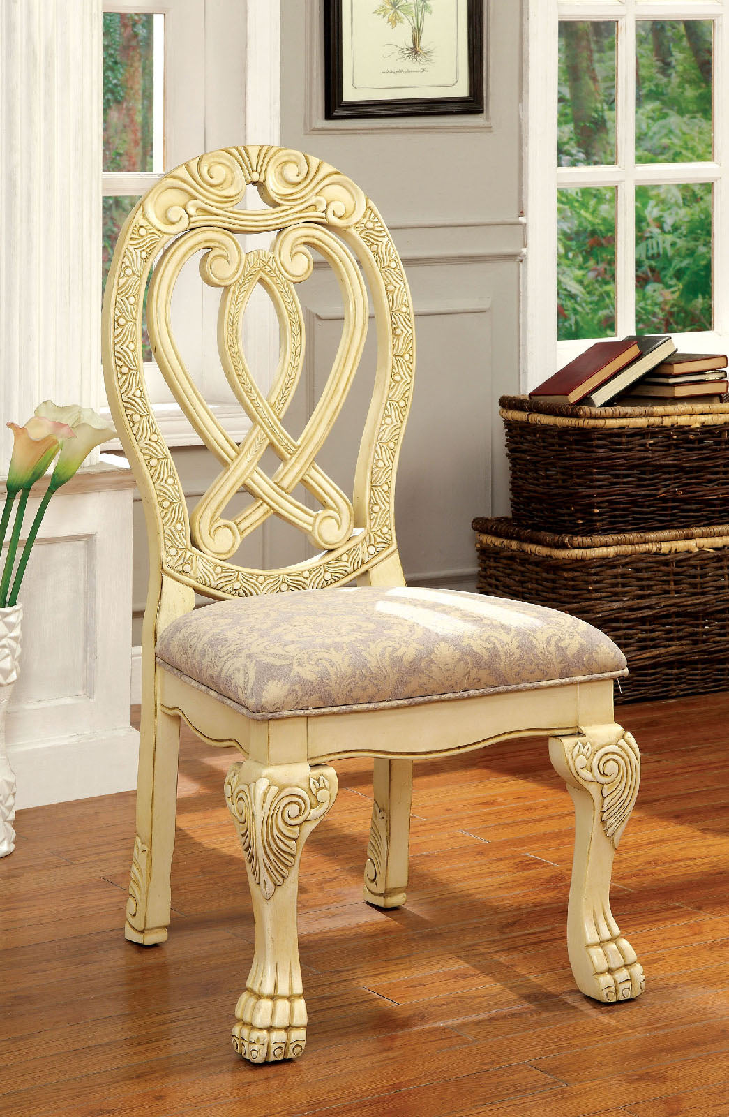 WYNDMERE Vintage White Side Chair (2/CTN)