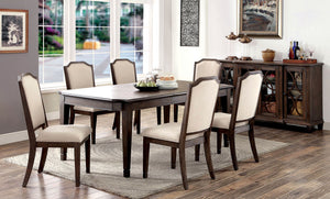 HAYLEE Wire-Brushed Brown/Beige 7 Pc. Dining Table Set