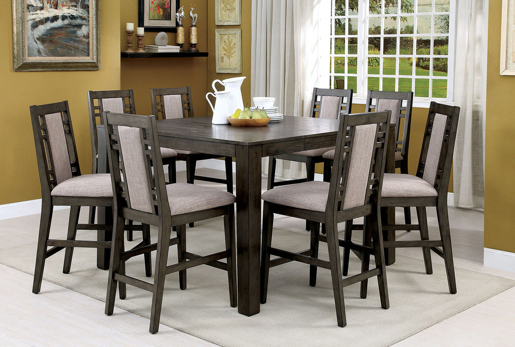 ERIS II Weathered Gray 9 Pc. Counter Ht. Dining Table Set