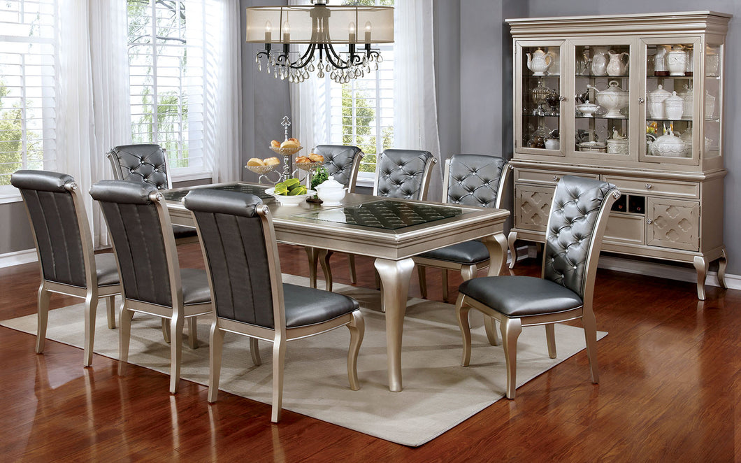AMINA Champagne 9 Pc. Dining Table Set