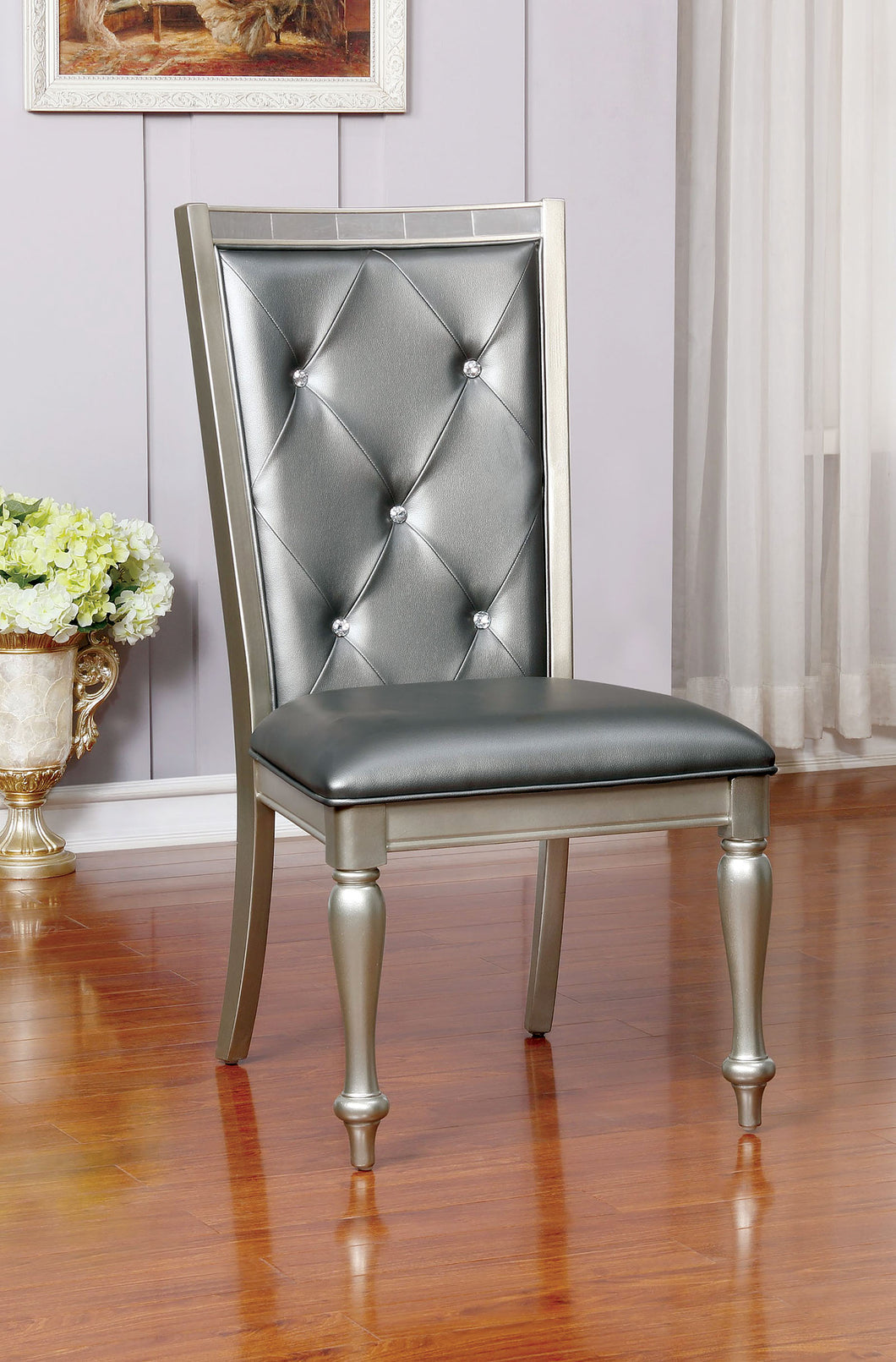 SARINA Silver Side Chair (2/CTN)