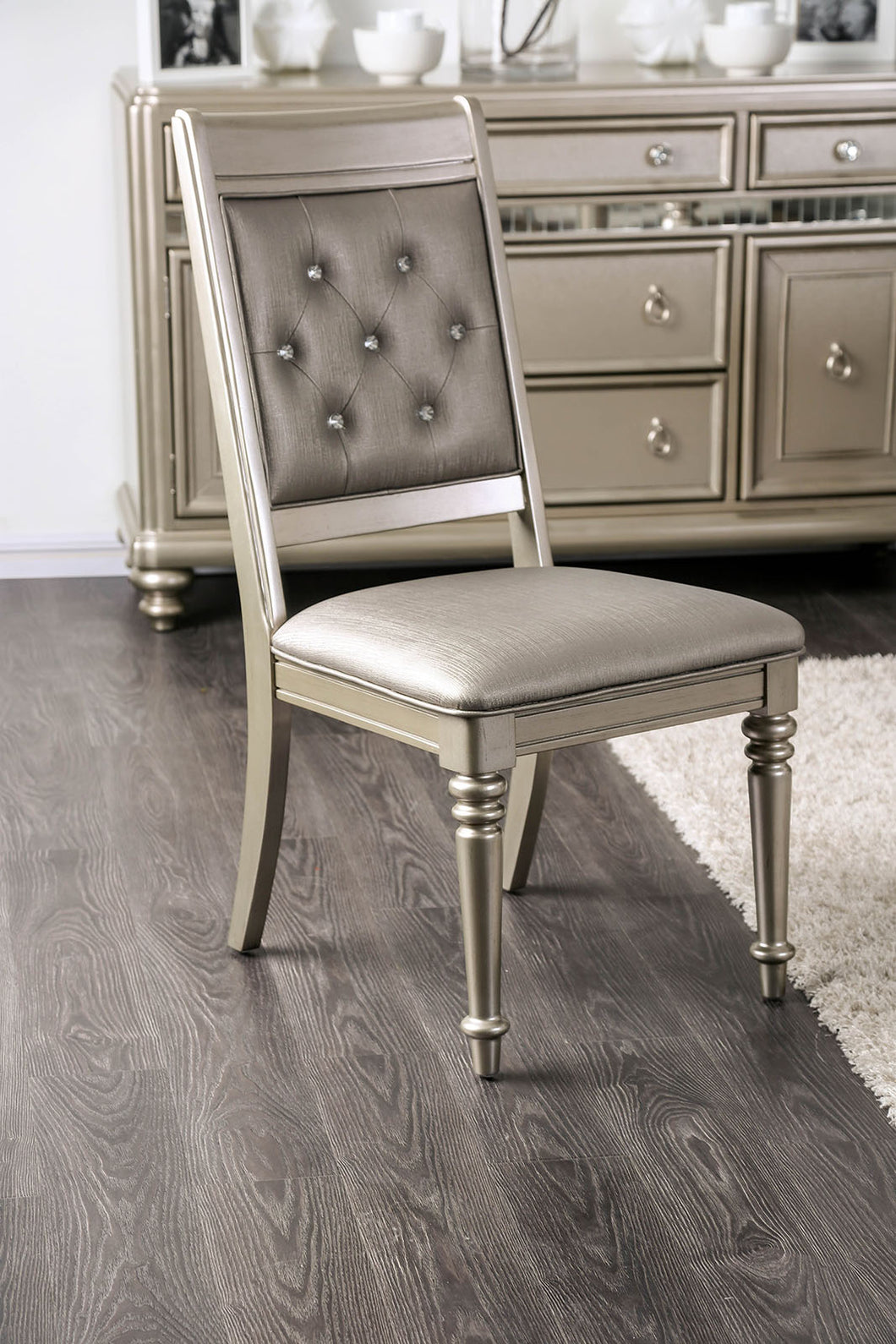 Xandra Champagne Side Chair (2/CTN)