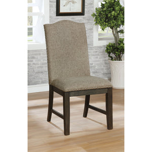 Faulk Espresso/Warm Gray Side Chair (2/CTN)