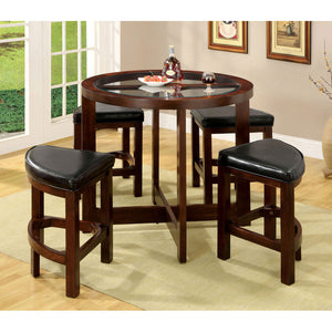 Crystal Cove I Dark Walnut 5 Pc. Round Counter Ht. Table Set (K/D)